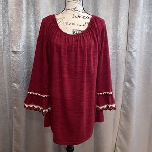 NWT Red Tunic Blouse Size L/XL